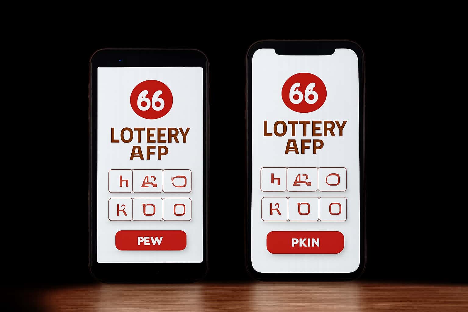 Visual representation of the 66 Lottery App comparison between Android and iOS platforms.