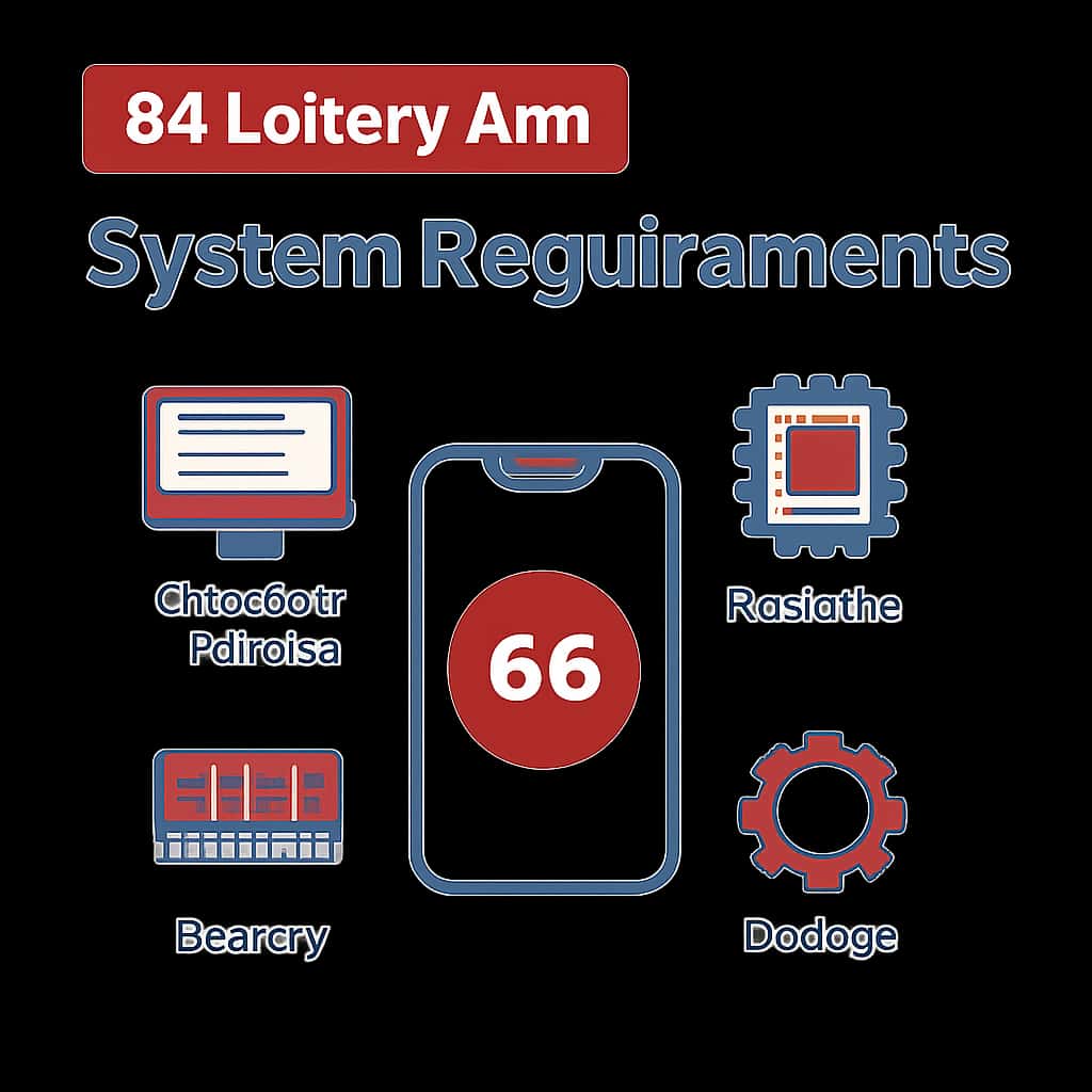 Illustration showing the compatibility and requirements of the 66 Lottery App.