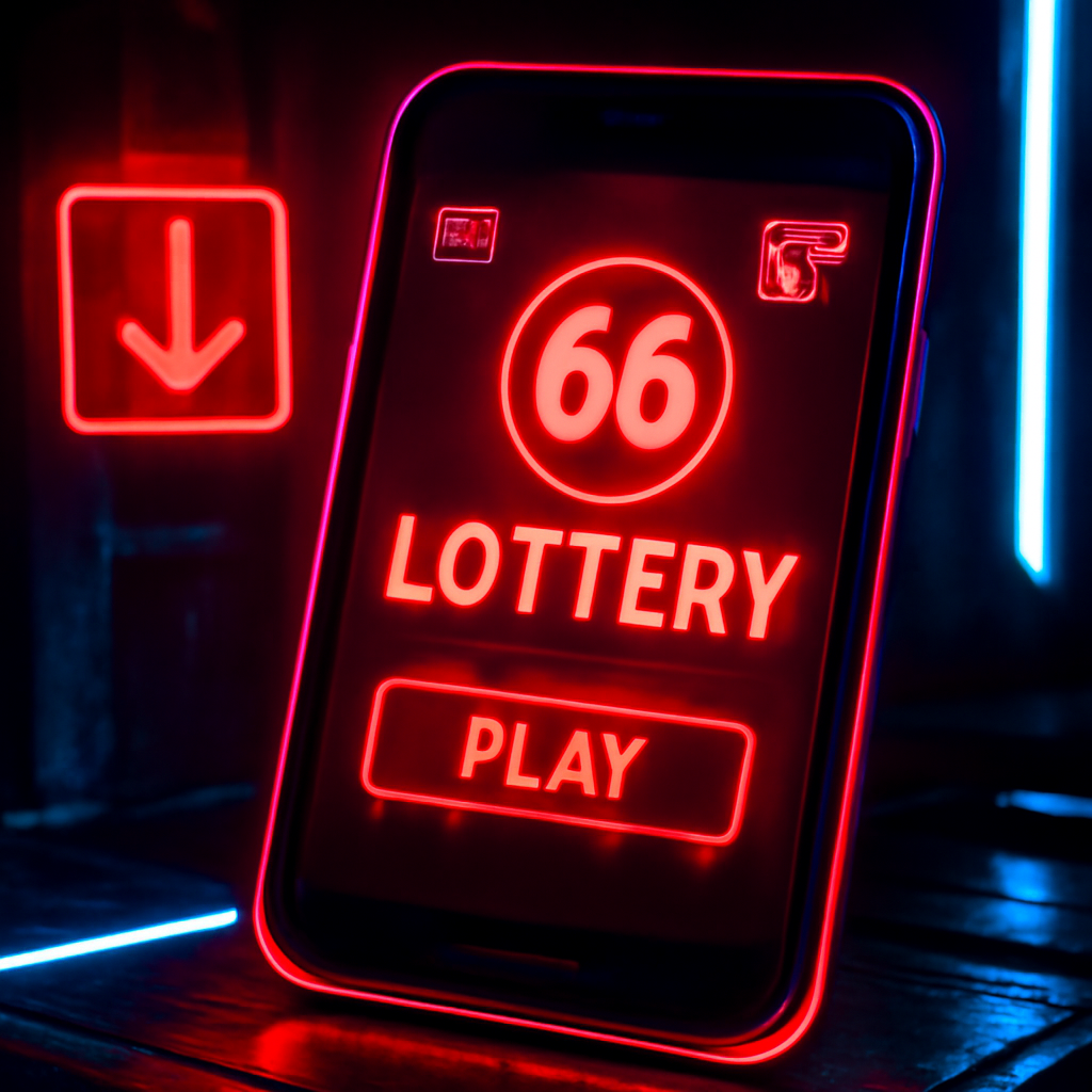 Illustration detailing the differences between 66 Lottery App on Android and iOS.