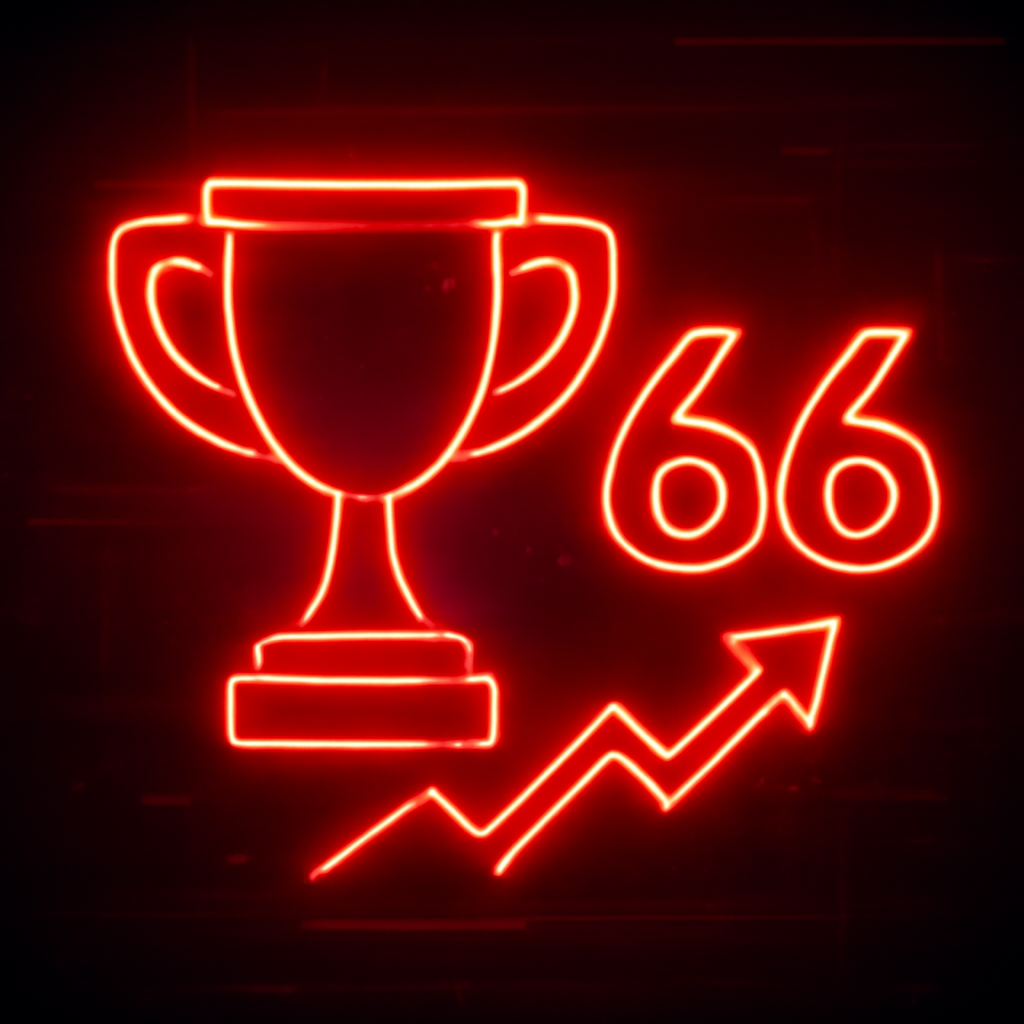 A badge design highlighting secure account tips for the 66 Lottery App.