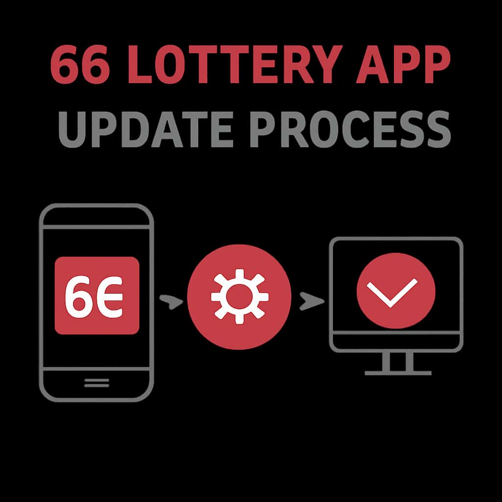 Illustration detailing steps for updating the 66 Lottery App