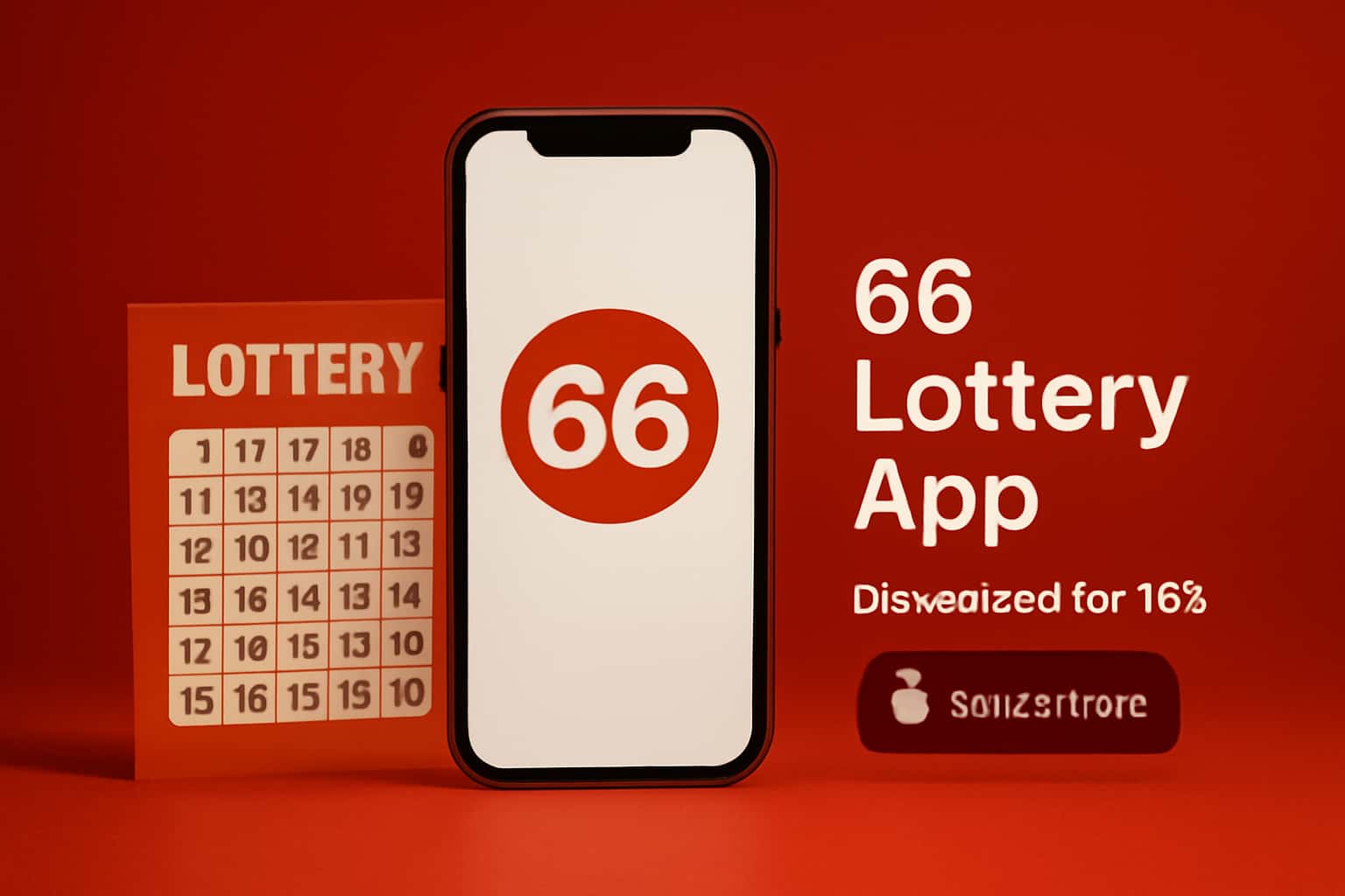 Illustrative scene showcasing the 66 Lottery App download process for iOS.