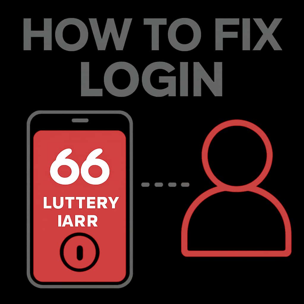 Diagram illustrating troubleshooting steps for login issues with the 66 Lottery App.