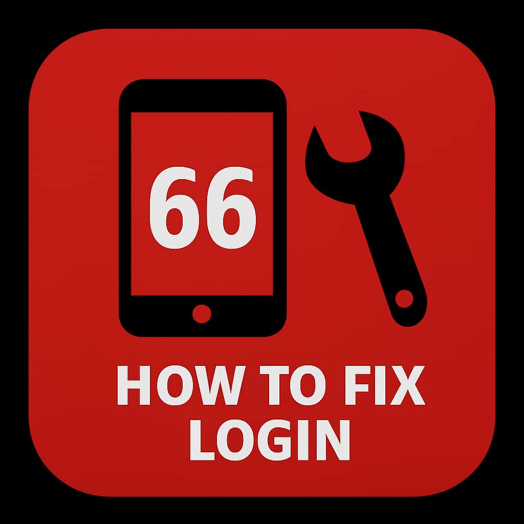 Icon representing the guide for resolving login issues with the 66 Lottery App.