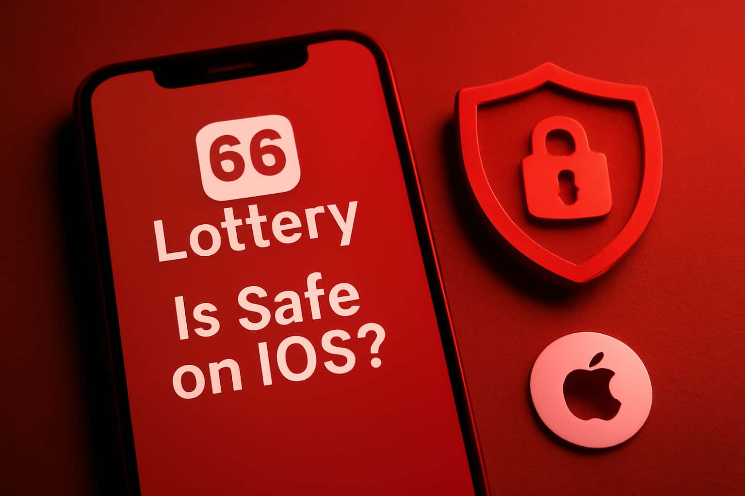 Informational scene about the safety of 66 Lottery App on iOS.