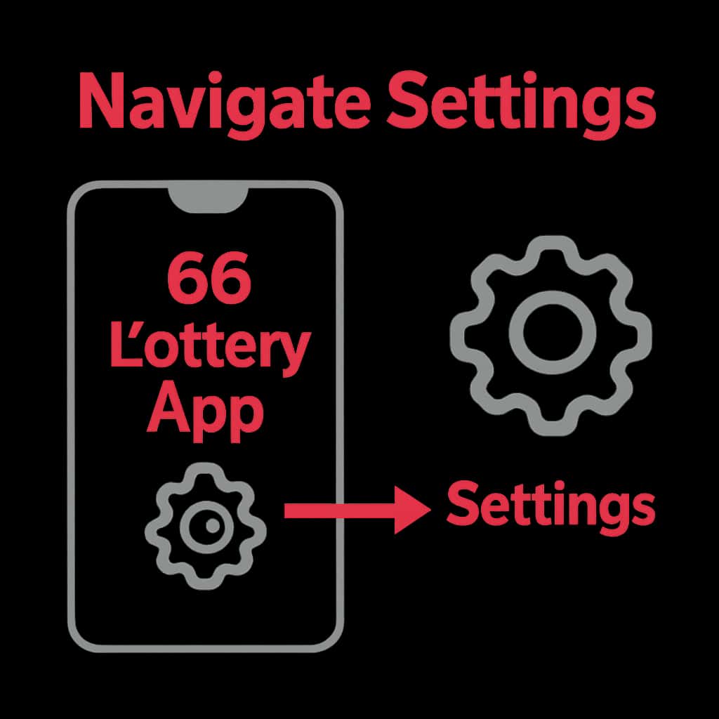 Diagram illustrating the settings options for Navigate 66 Lottery App.