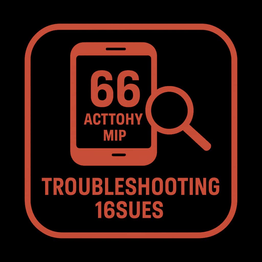 A badge representing troubleshooting issues of the 66 Lottery App.
